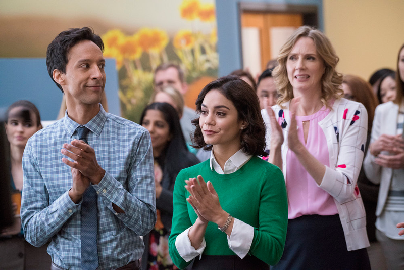 Danny Pudi, Vanessa Hudgens, and Christina Kirk in Powerless (Photo: Chris Large/NBC)